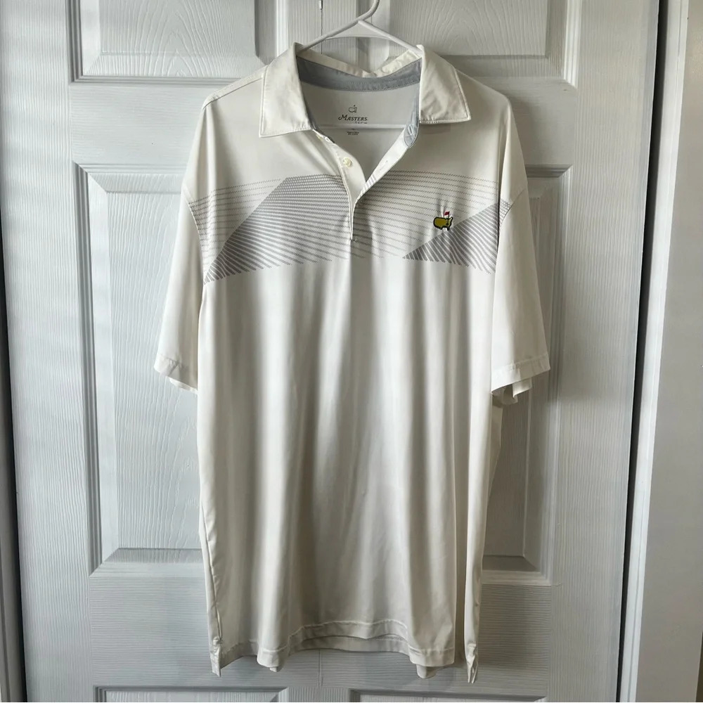 MASTERS Performance Mens XL White Golf Polo Shirt Short Sleeved